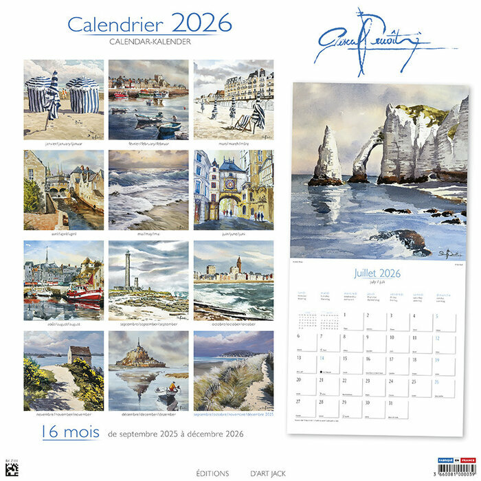 Calendrier mural 2026 normandie 