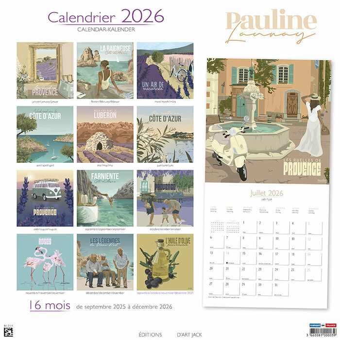 Calendrier Mural 2026 affiche provence