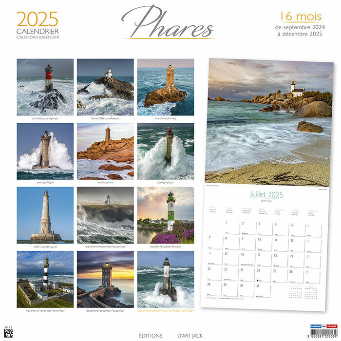 Calendrier Mural Papier Phare 2025