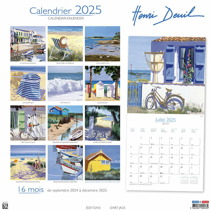 Calendrier Mural 2025 Henri Deuil océan