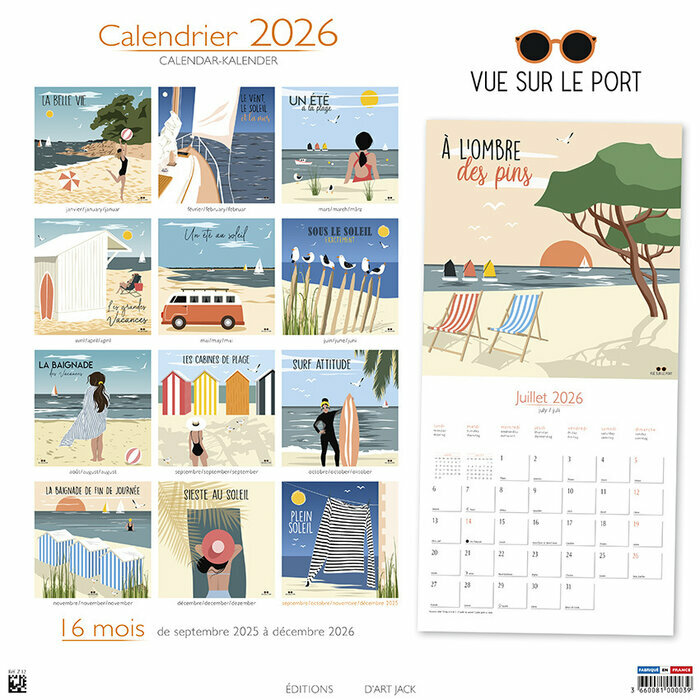 Calendrier Mural 2026 Affiche vacances
