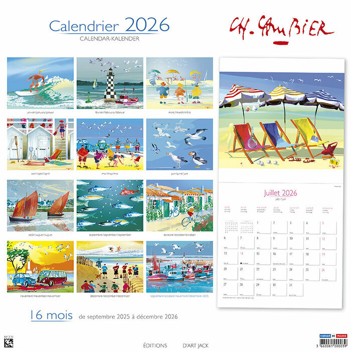 Calendrier Mural 2026 Cambier aquarelle