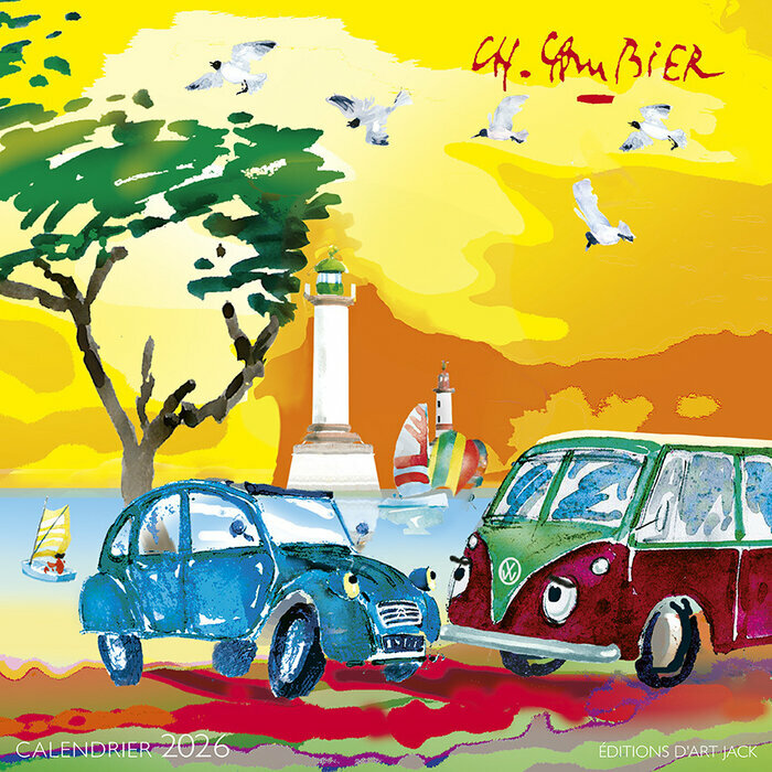Calendrier mural 2026 aquarelle bateaux