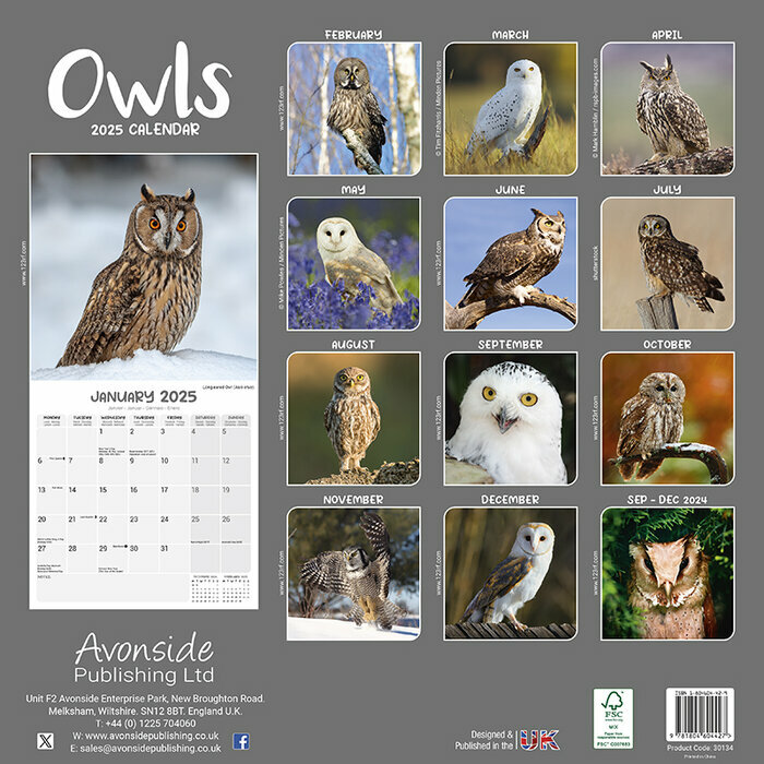 Calendrier 2025 Chouette