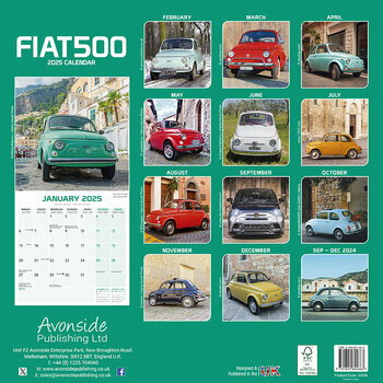 Calendrier 2025 Fiat 500 Vintage