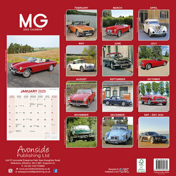 Calendrier 2025 Voiture MG