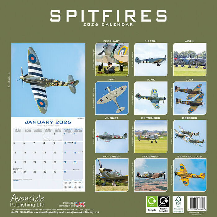 Calendrier 2026 papier Avion militaire