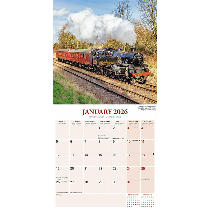 Calendrier Locomotive à Vapeur 2026