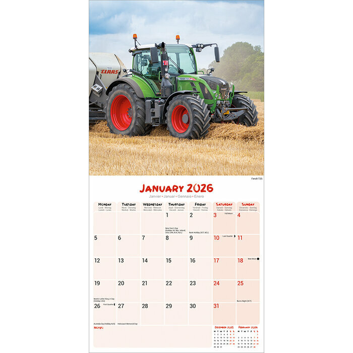 Calendrier 2026 Tracteurs