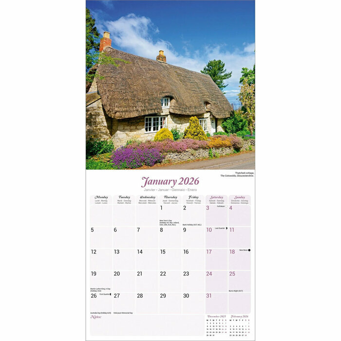 Calendrier 2026 Campagne Anglaise