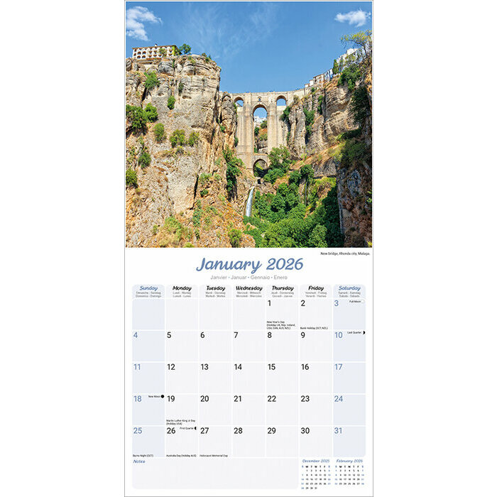 Calendrier Mural 2026 Espagne