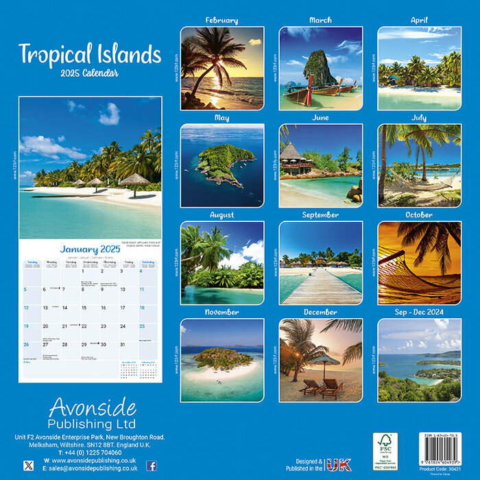 Calendrier 2025 Iles de paradis
