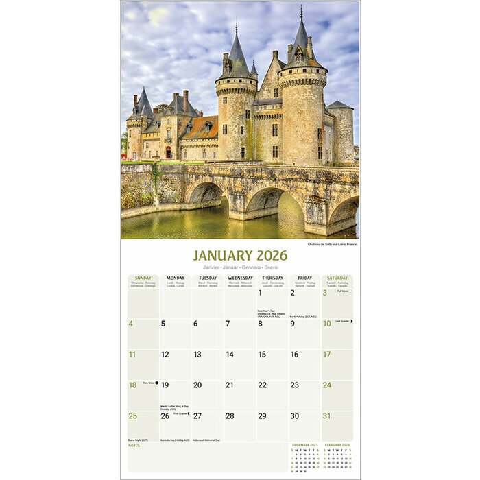Calendrier  2026 Châteaux