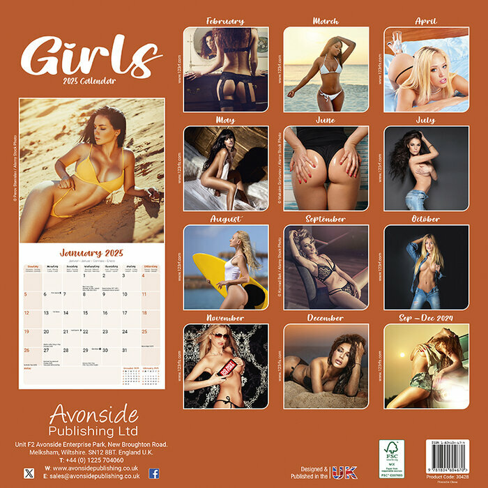 Calendrier 2025 Femme sexy corps nus