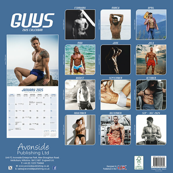 Calendrier 2025 Homme nus