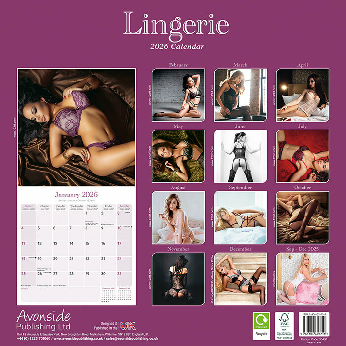 Calendrier papier 2026 Femme lingeri