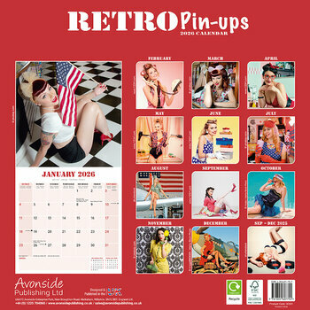 Calendrier 2025 Rétro Pin-up Sexy Femme