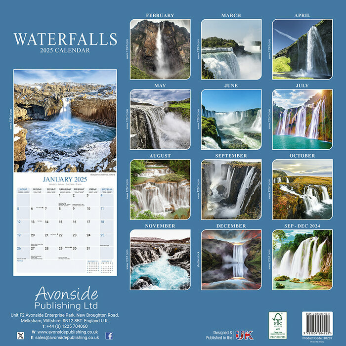 Calendrier 2025 Cascades du Monde