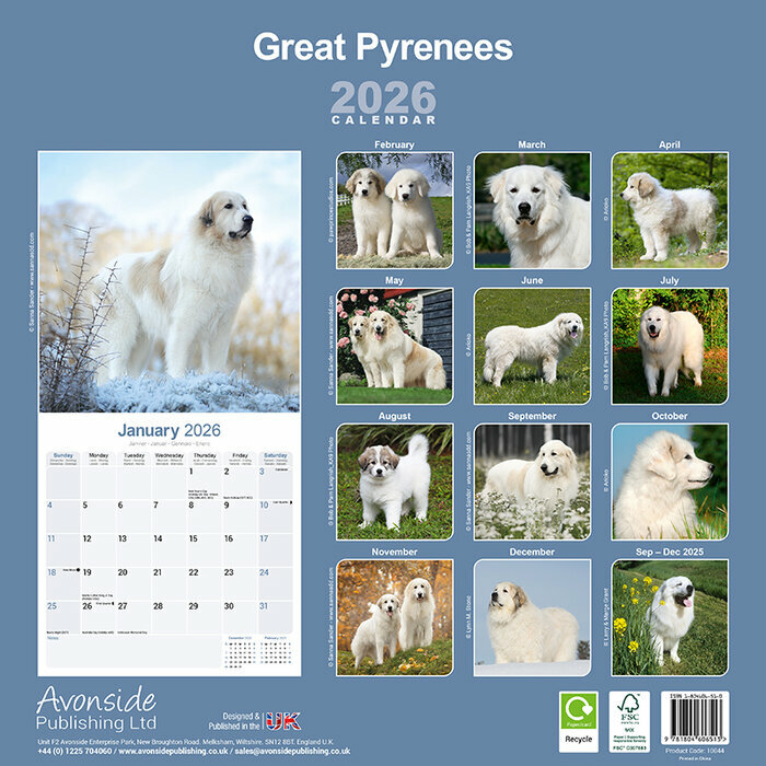 Calendrier  2026 Montagne des Pyrnes