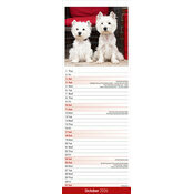 Calendrier mural Slim Westie 2026