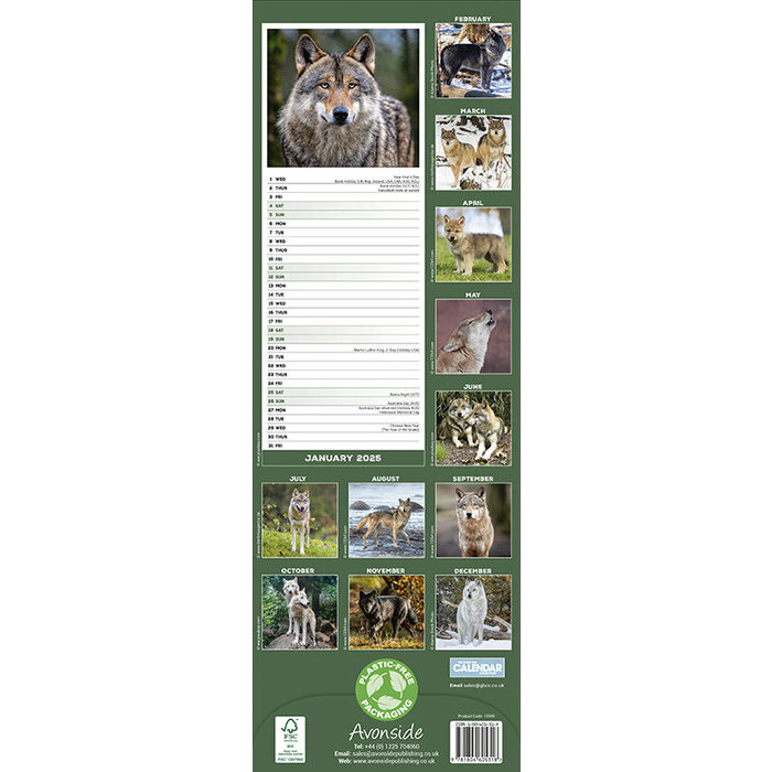Calendrier Mural Loup 2025