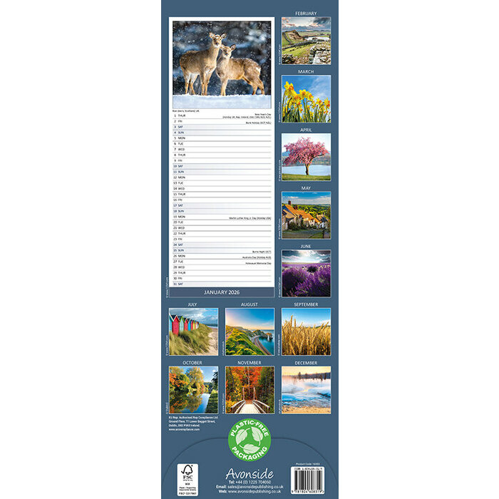 Calendrier Slim mural Autonme 2026
