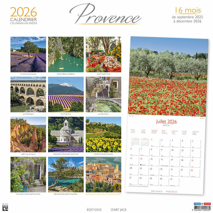 Calendrier 2026 Abbaye de Senanque Provence