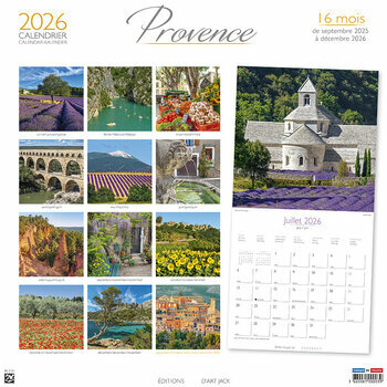 Calendrier 2026 Provence Champ de Coquelicot