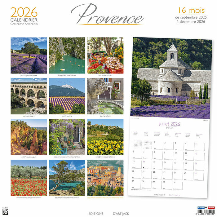 Calendrier Mural 2026 Provence