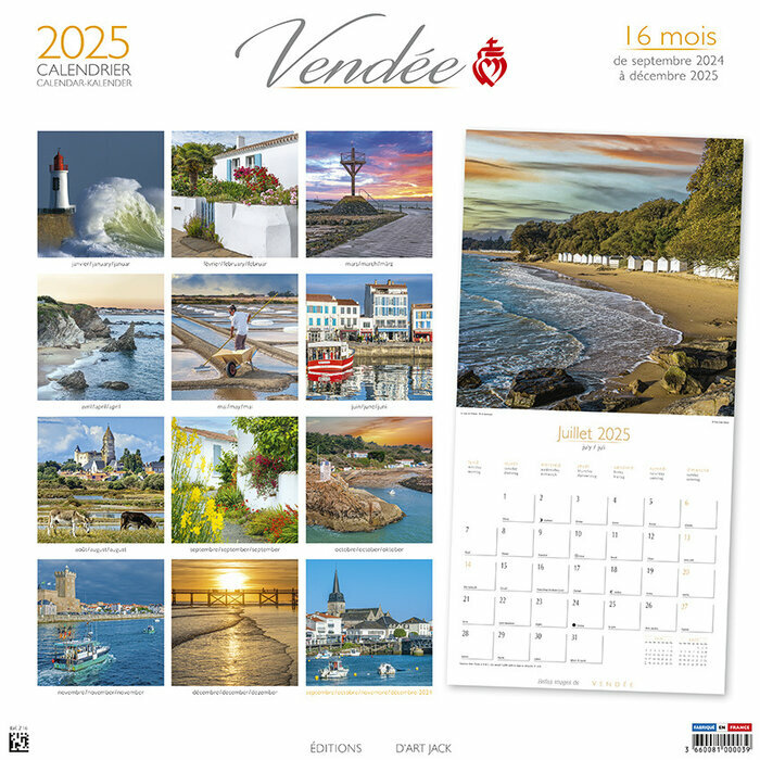 Calendrier Mural 2025 Vende Plage Noirmoutier Port