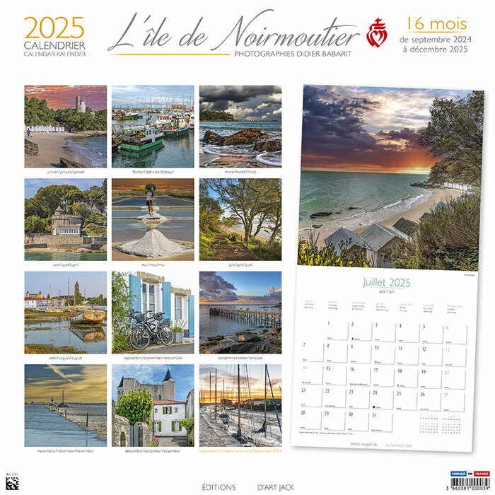 Calendriers Ile Noirmoutier Mural Vende 2025