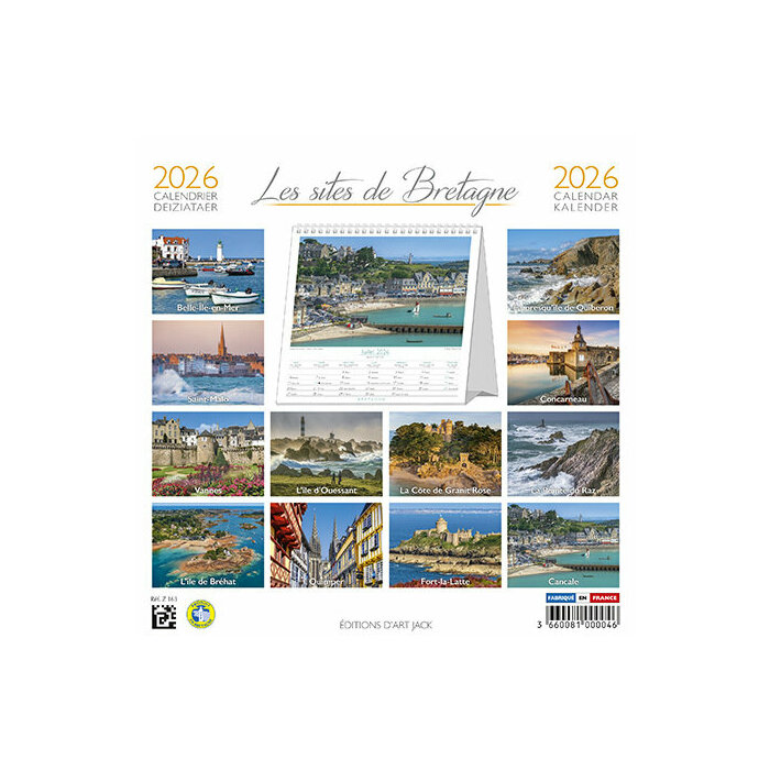 Calendrier chevalet 2026 Bretagne