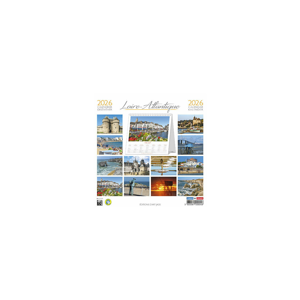 Calendrier Chevalet 2025 Region Française Calendrier à Poser Bretagne Loire Atlantique Nantes