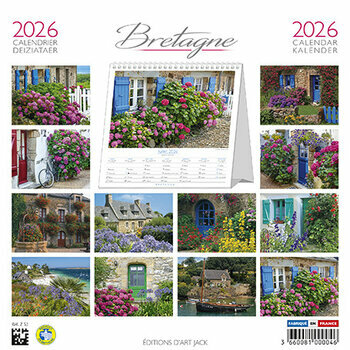 Calendrier Chevalet 2026 Bretagne Maison Bretonne Hortensias