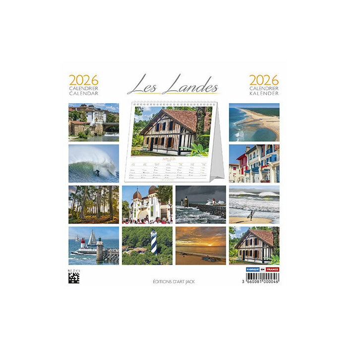 Calendrier Landes chevalet 2026 Courant Huchet