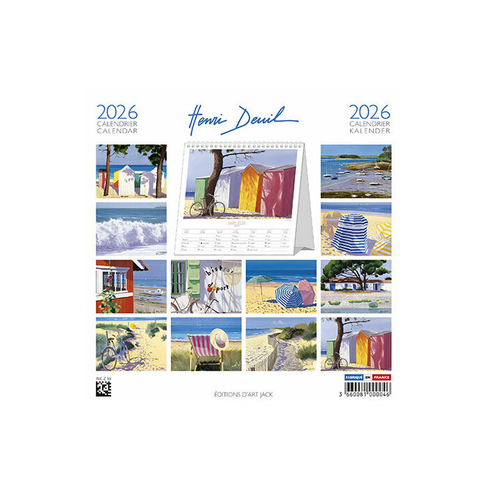 Calendrier Chevalet Plage 2026 Bicyclette