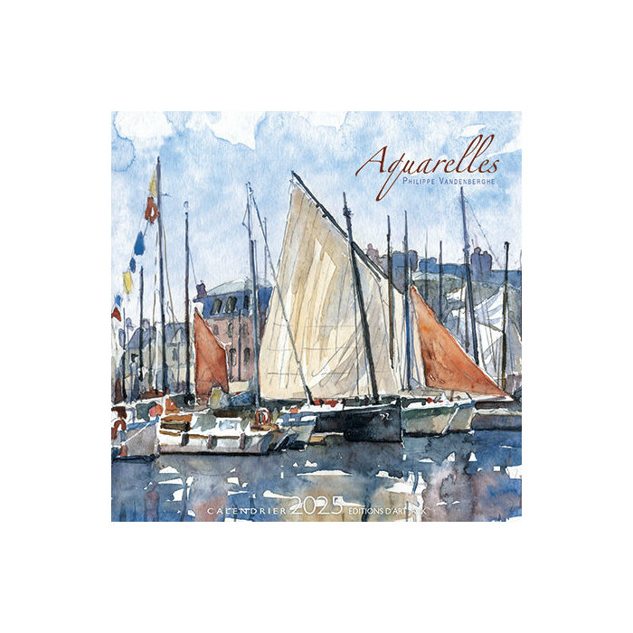 Calendrier Chevalet Aquarelle Bateaux 2025