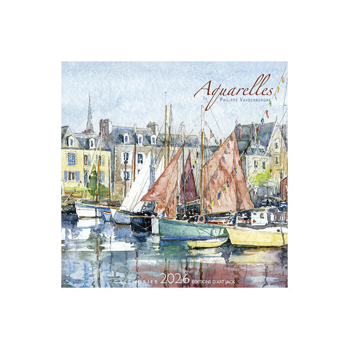 Calendrier Chevalet Aquarelle Bateaux 2026