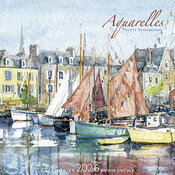 Calendrier Chevalet Aquarelle Bateaux 2026