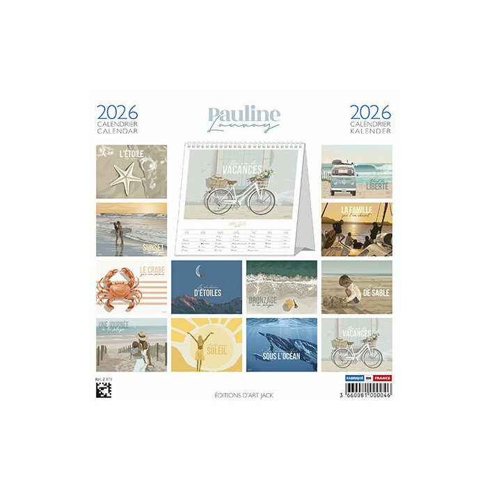 Calendrier à Poser Affiche Mer 2026