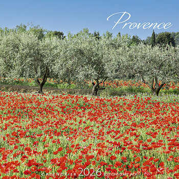 Calendrier Chevalet 2026 Provence Champ de Coquelicots