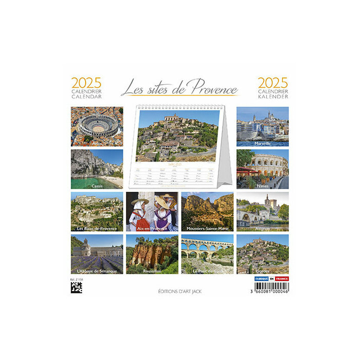 Calendrier à Poser 2025 Provence, pont du Gard