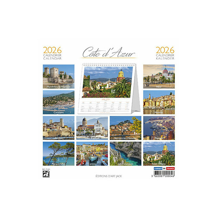 Calendrier Chevalet 2026 Cte d'Azur