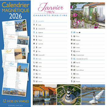 Calendrier Magnétique 2026 Charente Maritime