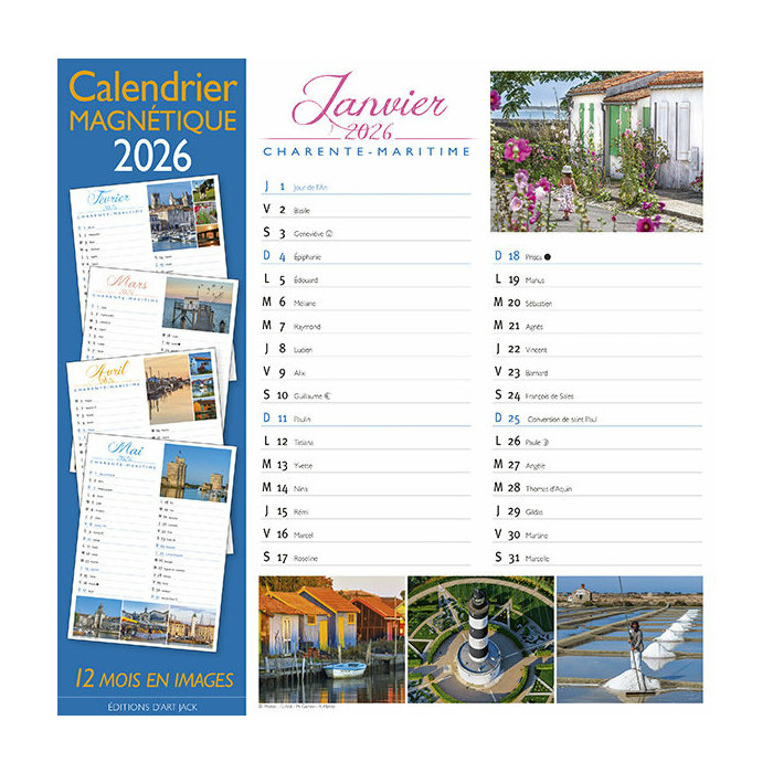 Calendrier Chevalet 2026 Charente Maritime