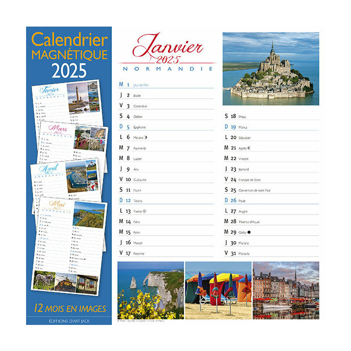 Calendrier aimant Normandie 2025