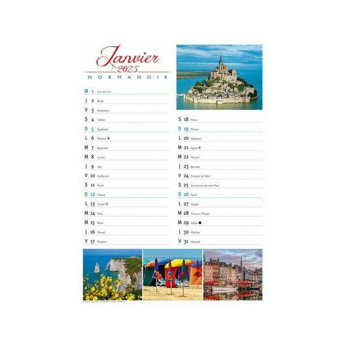 Calendrier Normandie 2025 Mont Saint Michle