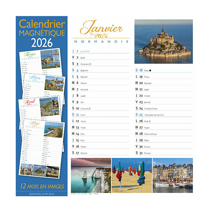 Calendrier aimant Normandie 2026