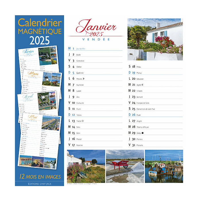 Calendrier Aimant Vende 2025