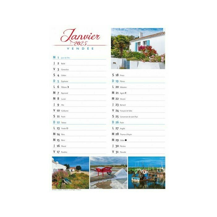 Calendrier Magntique Vende 2025
